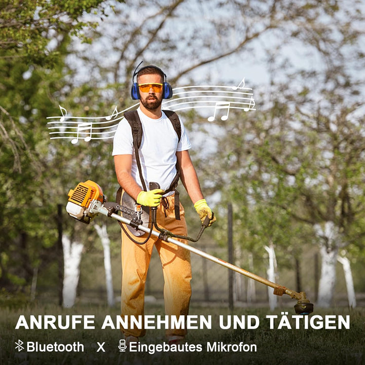 Gehörschutz mit Radio und Bluetooth, FM/AM-Digital-Radio, Sicherheits-Ohrenschützer für Arbeits,Mähe