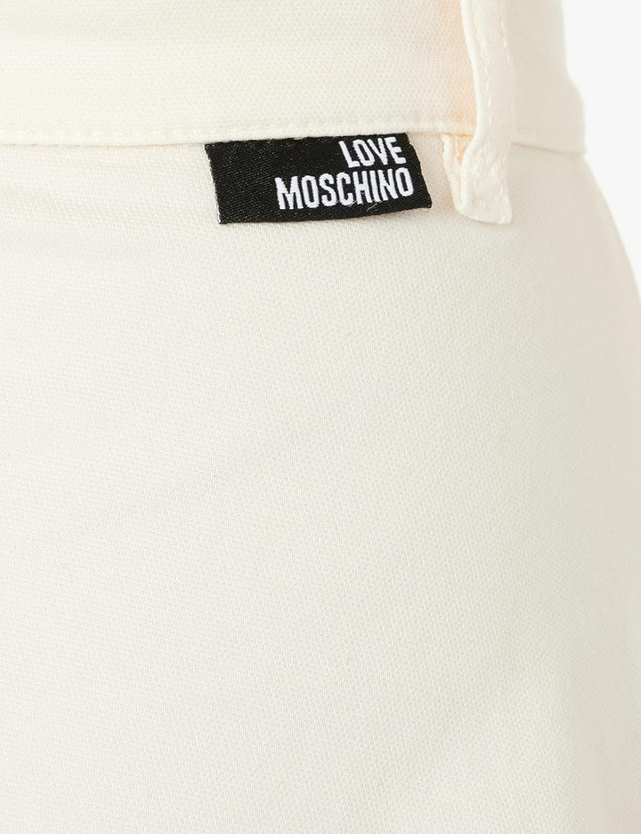 Love Moschino Damen Canvas midi Skirt with Patch Pockets 42 Cream, 42 Cream