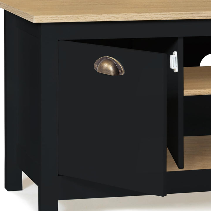 IDMarket TV-Schrank, 113 cm, ISIS-Kampagne, Holz und Schwarz