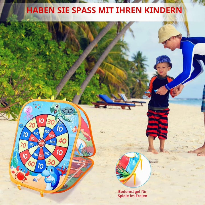 Vdealen Outdoor Sitzsack Wurfspiel Spielzeug für Kinder, 3 in 1 Cornhole Spiel für Innen Gelten für