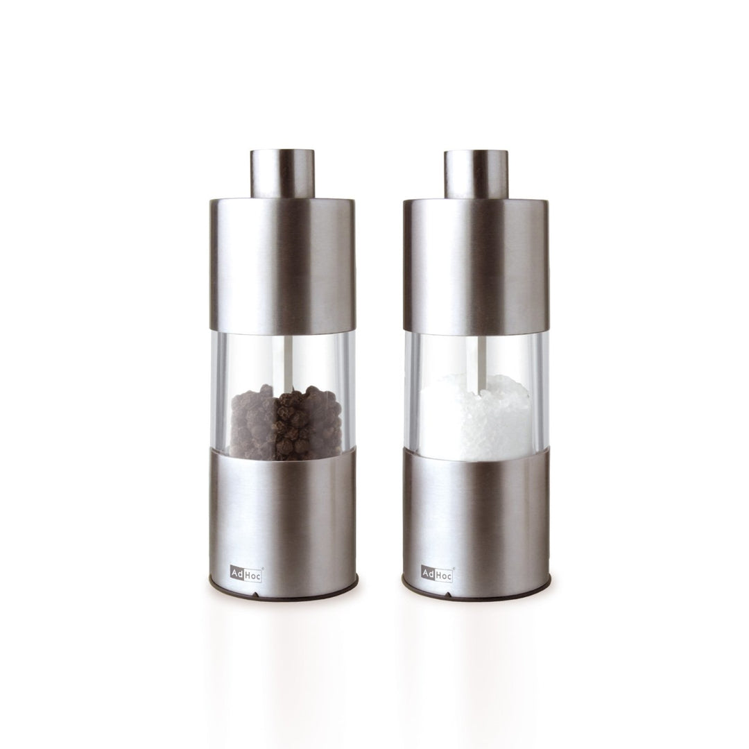 ADHOC MP03 Set Pfeffer- und Salzmühle, Edelstahl, 13 cm