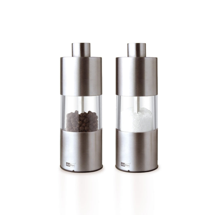 ADHOC MP03 Set Pfeffer- und Salzmühle, Edelstahl, 13 cm