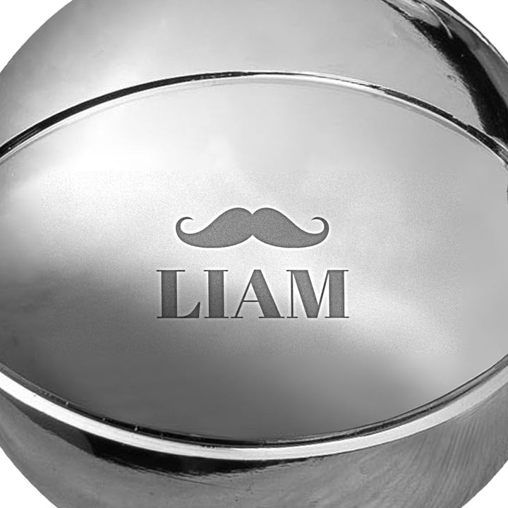 Wanapix|Pétanque-Kugeln | Geschenk| 3 Kugeln+Tasche |Namen Text Personalisieren Metall Schnurrbart,