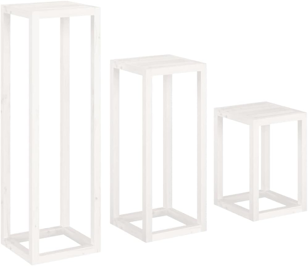 vidaXL Pflanzenständer Set 3-tlg., Pflanzenregal mit Holzrahmen, Blumenständer für Wohnzimmer Terras