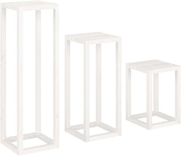 vidaXL Pflanzenständer Set 3-tlg., Pflanzenregal mit Holzrahmen, Blumenständer für Wohnzimmer Terras