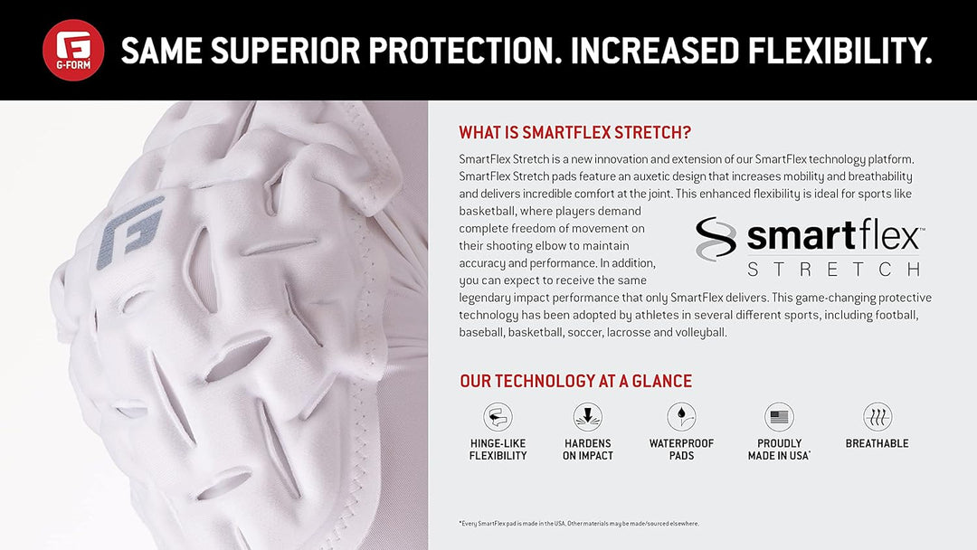 G-Form Padded Pro Team Basketball Sleeve - Arm Sleeves für Männer und Frauen L-XL Weiss, L-XL Weiss