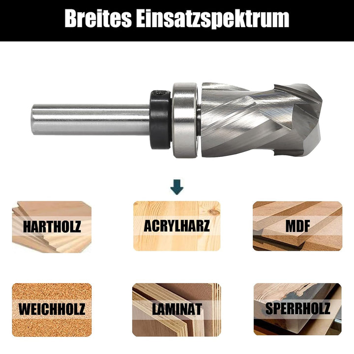 AKYLIN Spiral Bündigfräser 8mm Schaft，Up&amp;Down Kompressions Cut Spiralfräser Fräser für Oberfräse，19