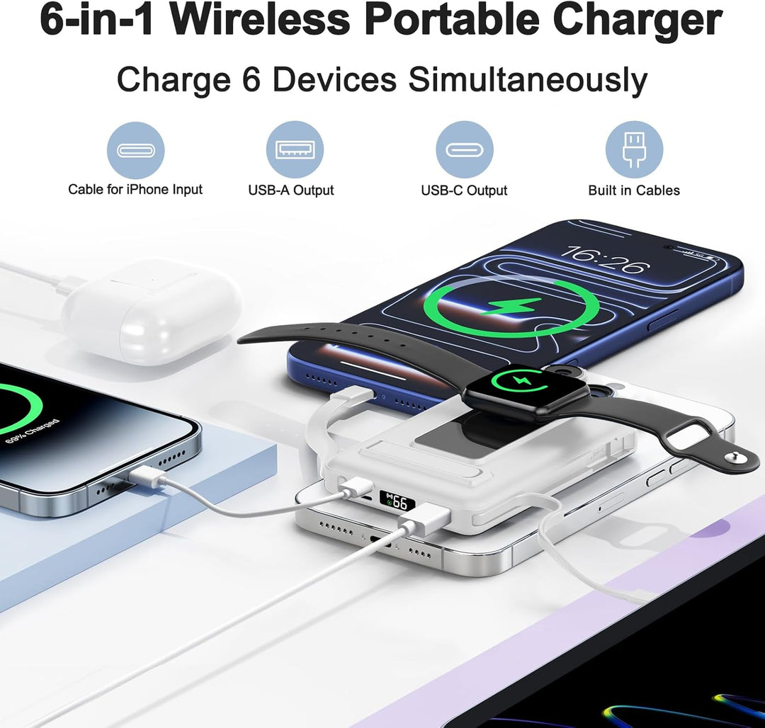 für Powerbank iPhone, 10000mAh Magnetische Kabellose Power Bank für Magsafe, 20W Schnelllade Externe