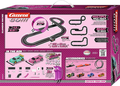 Carrera - 20062579 - Carrera GO!!! Pink Action Racing Rennbahn-Set I Rennbahn mit lizensierten Slotc