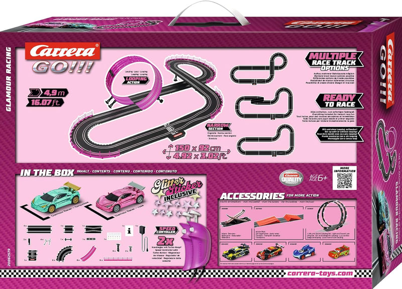 Carrera - 20062579 - Carrera GO!!! Pink Action Racing Rennbahn-Set I Rennbahn mit lizensierten Slotc