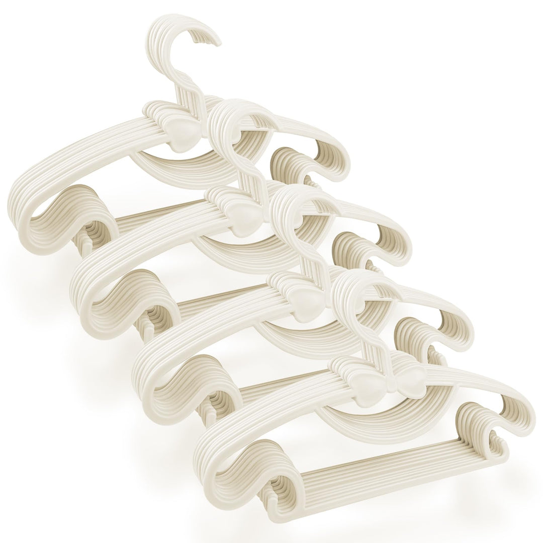 Magrimaxio 40 Stück Kleiderbügel Kinder Weiss, Kinderkleiderbügel 29.7cm, Baby Kleiderbügel Kunststo