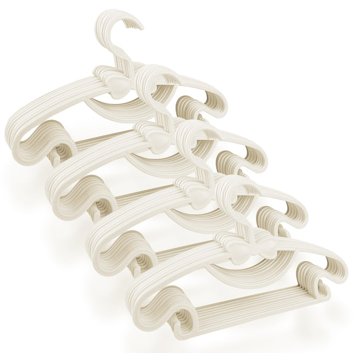 Magrimaxio 40 Stück Kleiderbügel Kinder Weiss, Kinderkleiderbügel 29.7cm, Baby Kleiderbügel Kunststo