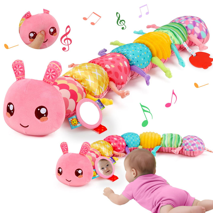 Baby Spielzeug 0 3 6 Monate Raupe Musikspielzeug, Montessori Sensorik SpielzeugBaby Geschenk Mädchen