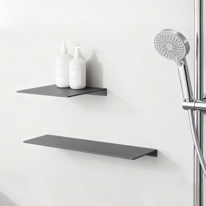 Duschregal, Duschablage Ohne Bohren, 2 Stück Badezimmer Regal 50cm & 30cm, Duschkorb Ablagen Aluminu