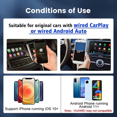 Carlinkit 5.0 2air CarPlay Wireless und Android Auto Wireless 2 in 1 Adapter,Automatische Verbindung