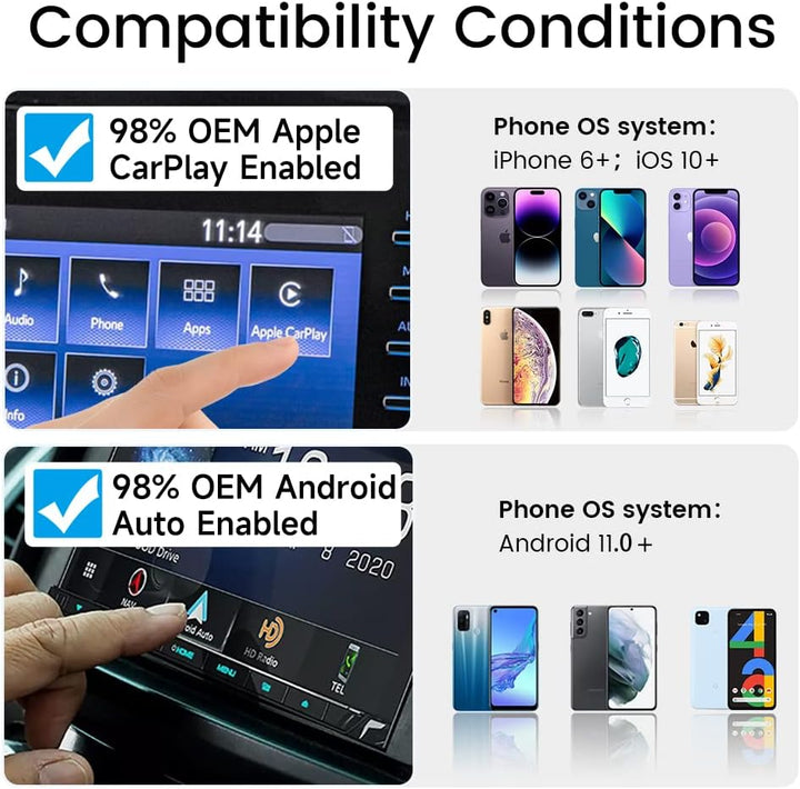 CarlinKit 2024 Neuer Upgrade CarlinKit 5.0 2Air Adapter, bringt drahtloses CarPlay/Android Auto, Plu