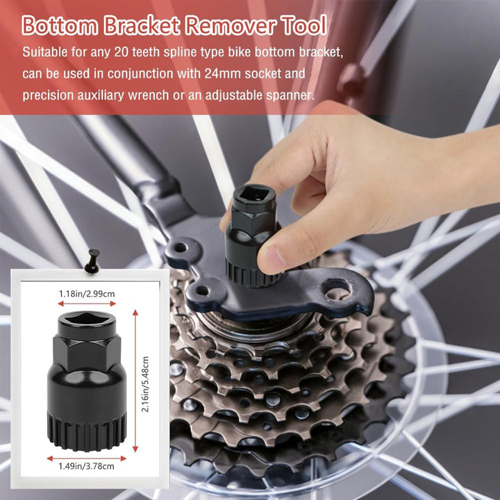 HUTHUHNHN Fahrrad-Werkzeug-Kit, einschliesslich Fahrrad Kurbel Removal Tool, 3-in-1 Fahrrad Kassette