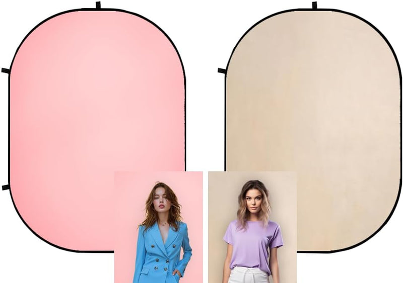 Kate 1,5x2m Rosa/Beige Falthintergrund Fotografie Faltbarer Studio Hintergrund Faltender Hintergrund