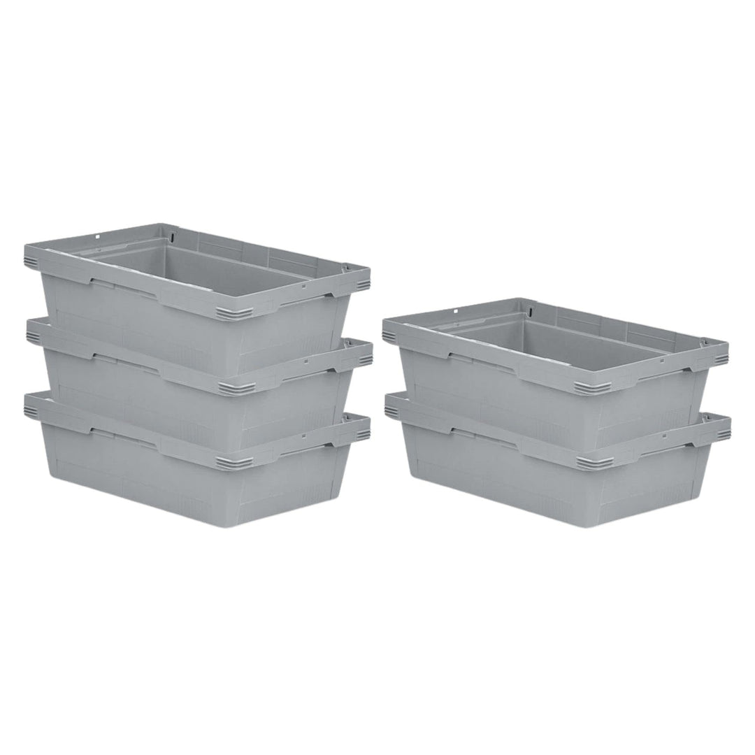 PROREGAL SuperSparSet 5x Conical Mehrweg-Stapelbehälter Grau | HxBxT 17,5x40x60cm | 29 Liter | Lager