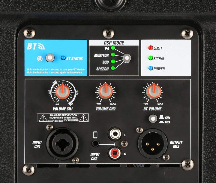 Power Dynamics PD410A Aktiver Bi-Amp 10-Zoll-Lautsprecher 800 W mit DSP und Bluetooth