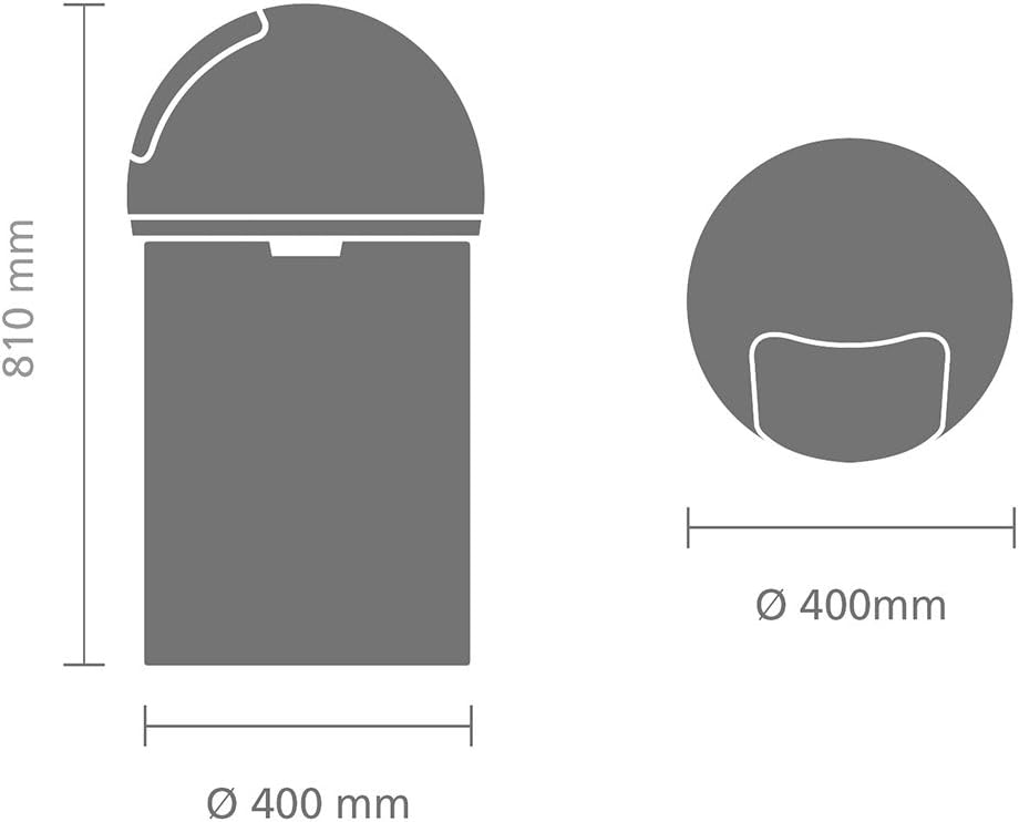 Push Bin 60 L/Brilliant Steel chrom, chrom