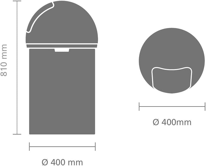 Push Bin 60 L/Brilliant Steel chrom, chrom