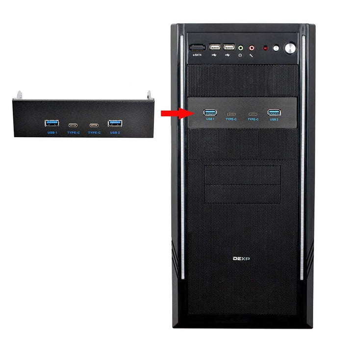 ChenYang 5,25" Frontpanel CD ROM Laufwerk USB 3.0 und USB C Hub mit 4 Anschlüssen Motherboard Adapte