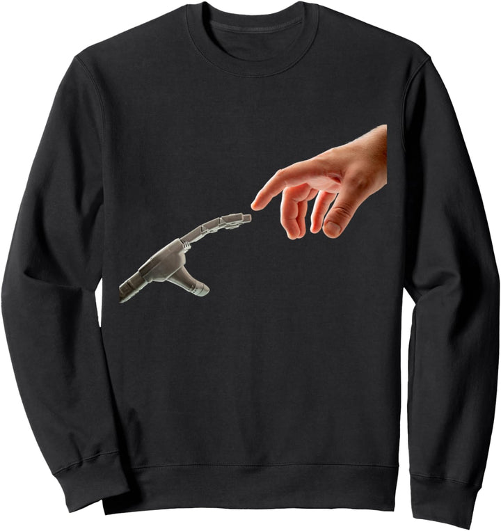 Erschaffung von Adam Michelangelo Roboter Hand Programmierer Sweatshirt