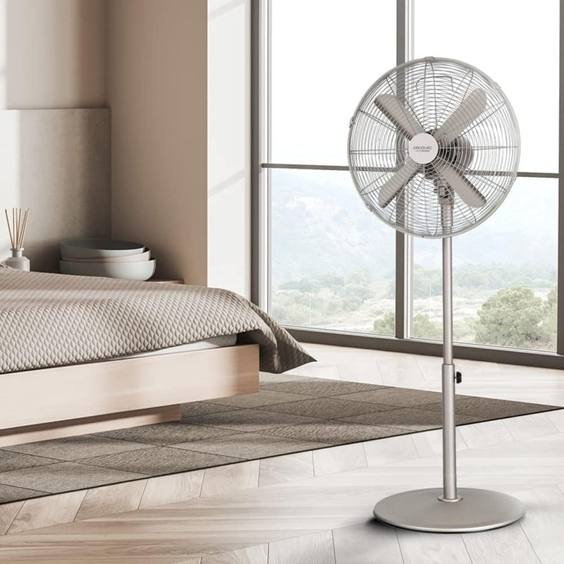 Cecotec Standventilator EnergySilence 610 Steelstyle. 50 W, Stahl-Finish, Durchmesser 40,6 cm mit 4