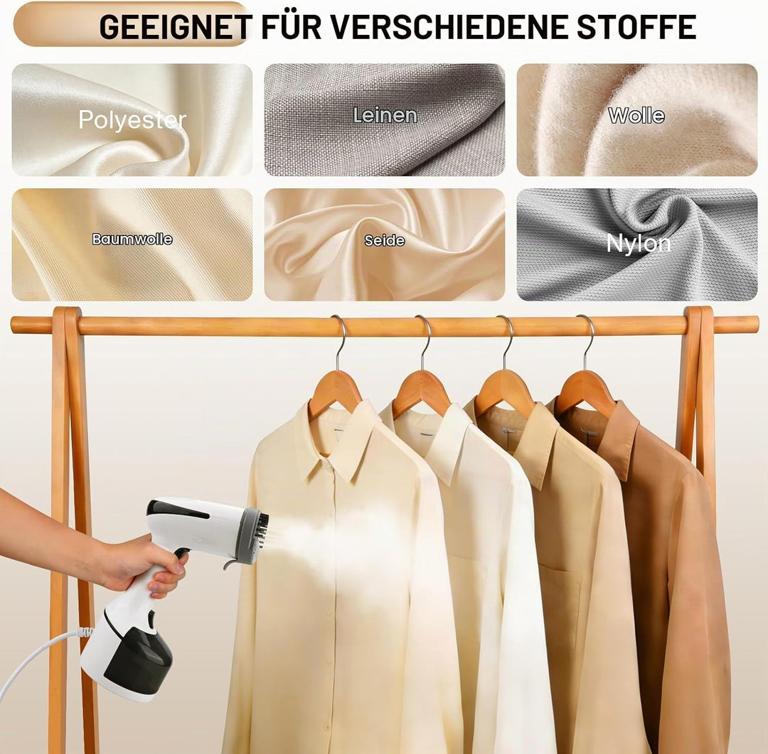 Cadrim Steamer Dampfglätter 1600W, 250ml Wassertank Tragbarer Dampfbügler mit 3 Dampfstufen, Steamer