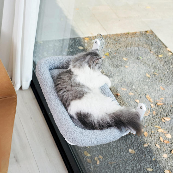 Zakkart Faltbare Katzenhängematte für Fenster - Kabellos, Eingebettetes Maschinenwaschbares Bett, Ro