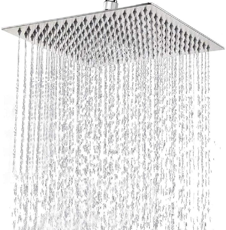 duschkopf regendusche 12 Zoll, Regenduschkopf 30x30cm Eckig aus Edelstahl, Selbstreinigende Regendus