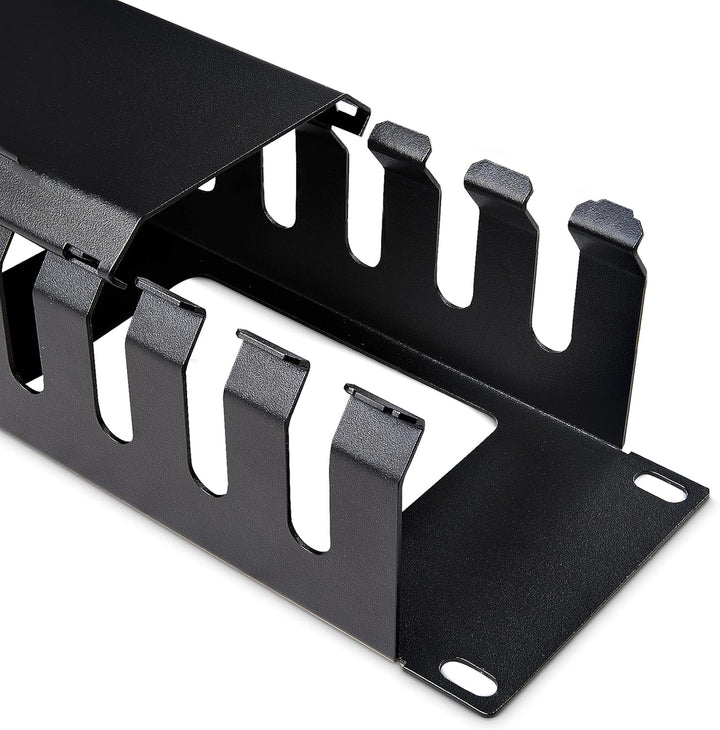 StarTech.com Horizontaler 2HE Rack Finger Kabelkanal mit Abdeckung - 19" Netzwerk/serverschrank Fing
