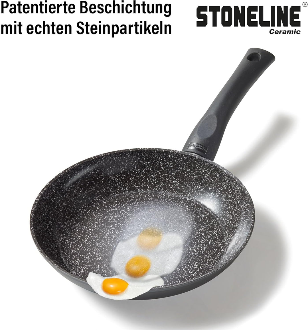 STONELINE Ceramic Bratpfanne 20 cm Keramikpfanne Induktion Antihaft Pfanne Keramikbeschichtung mit e