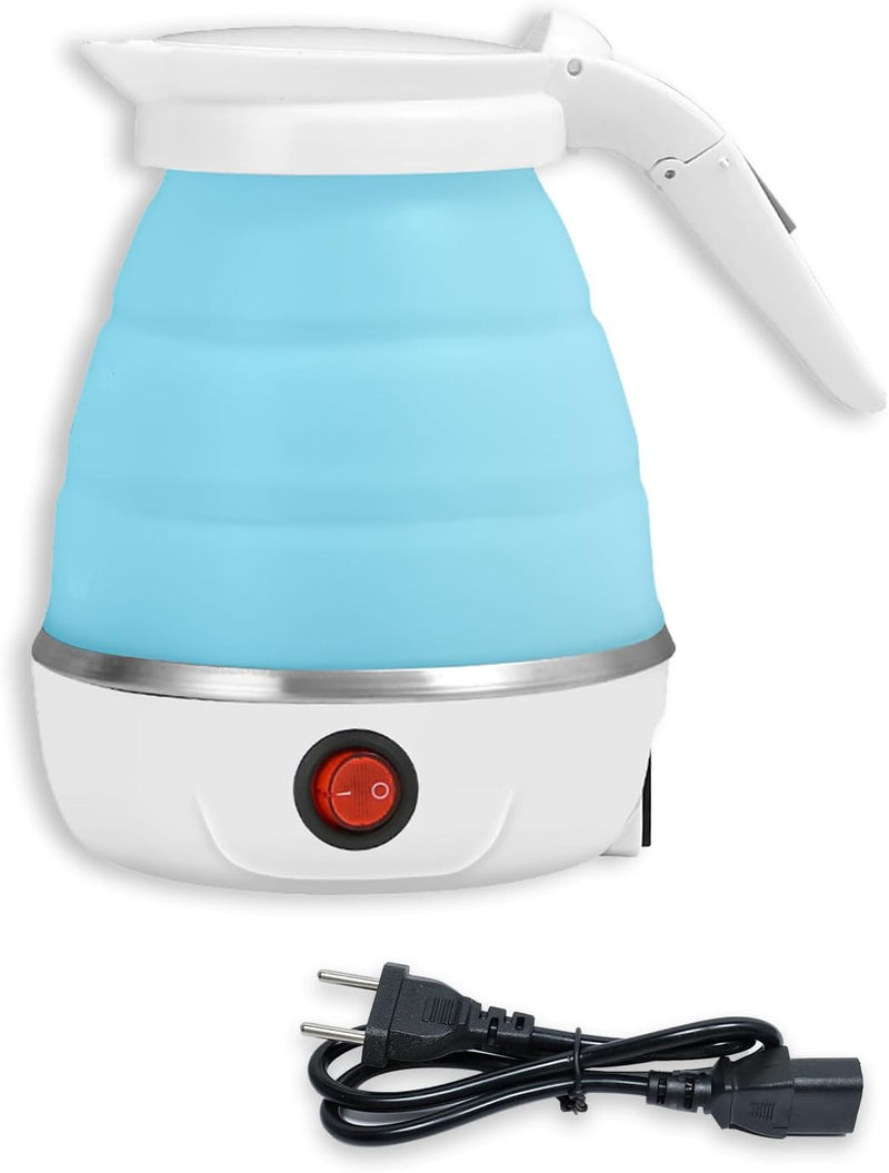 Wasserkocher Faltbar 0.6l Faltbarer Silikon-Camping-Wasserkessel Tragbarer Reisewasserkocher mit Ede