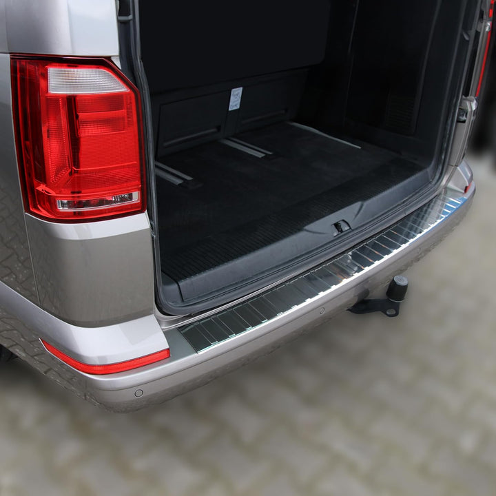 RECAMBO Ladekantenschutz Edelstahl kompatibel für VW T6 | BJ ab 2015 - Hochglanz poliert, Chrom Look