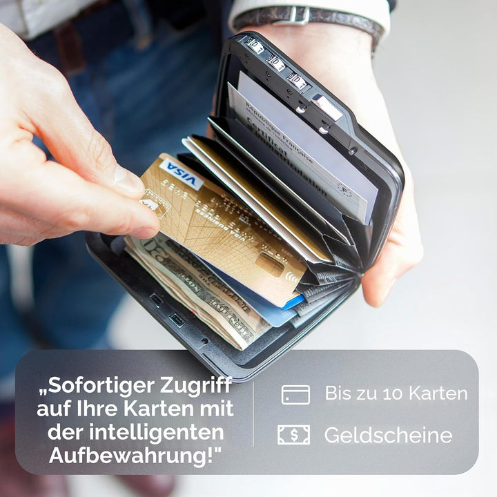 OGON Aluminium-Code-Geldbörse Code Wallet - Der Pocket Safe – Anti-RFID Kartenhalter – Kapazität für