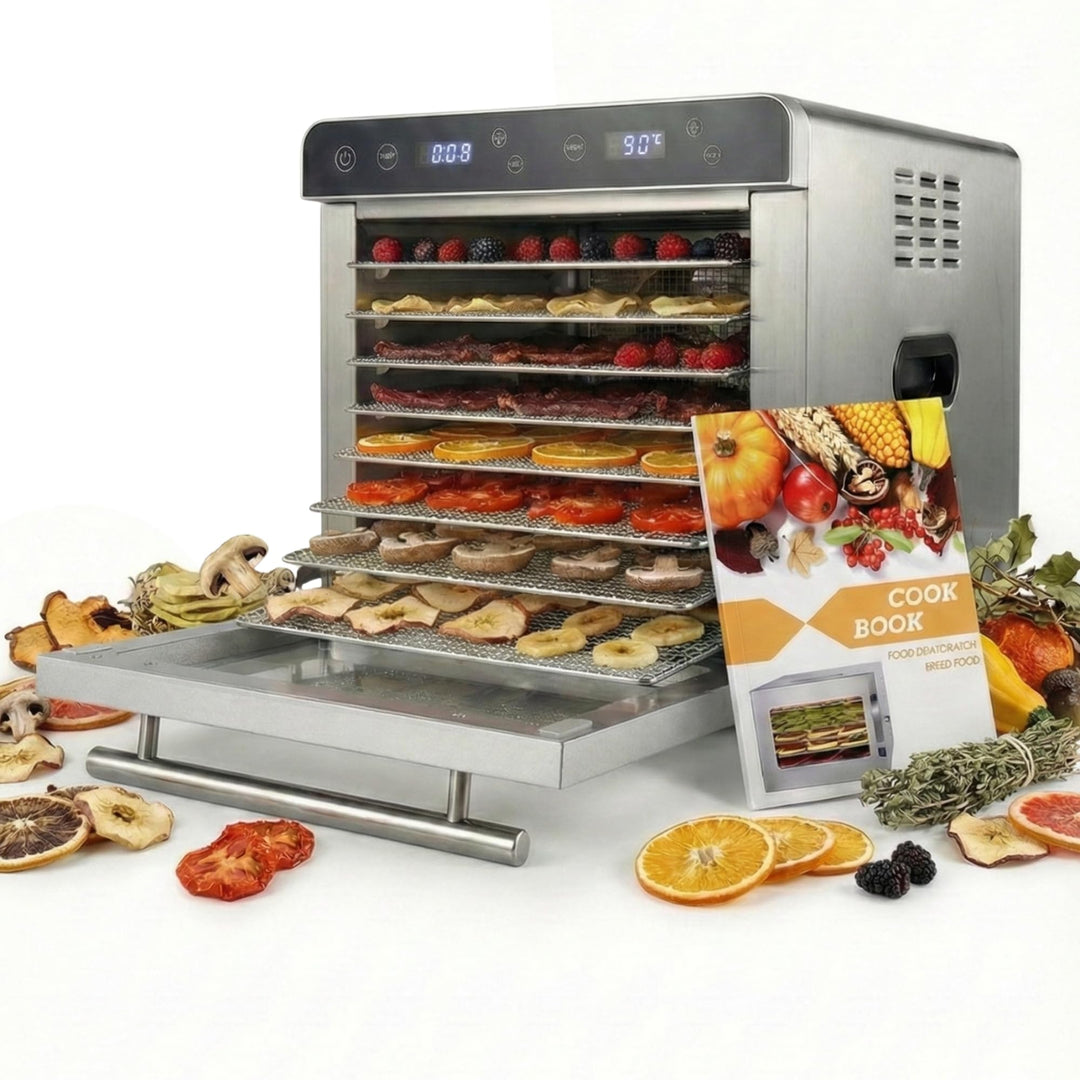 Sommertal Dörrautomat Silence 700 XXL inkl. 8 Edelstahl Dörrgitter, LED-Display, 24h Timer, Temperat