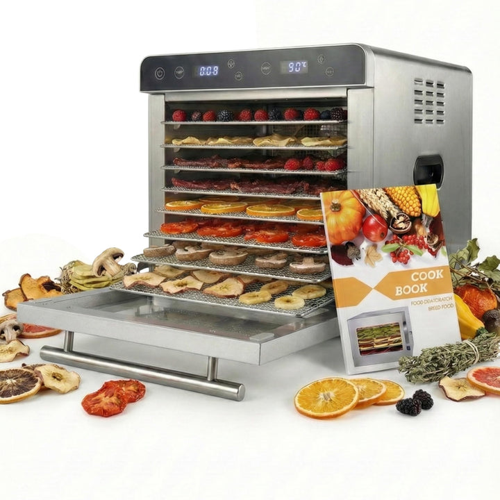 Sommertal Dörrautomat Silence 700 XXL inkl. 8 Edelstahl Dörrgitter, LED-Display, 24h Timer, Temperat