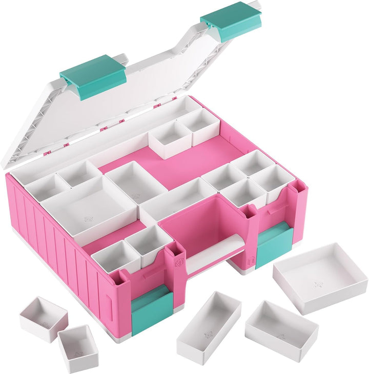 Gamegenic, Game Castle Pink/White/Teal, Aufbewahrungstasche für Karten und Spielzubehör mit optional