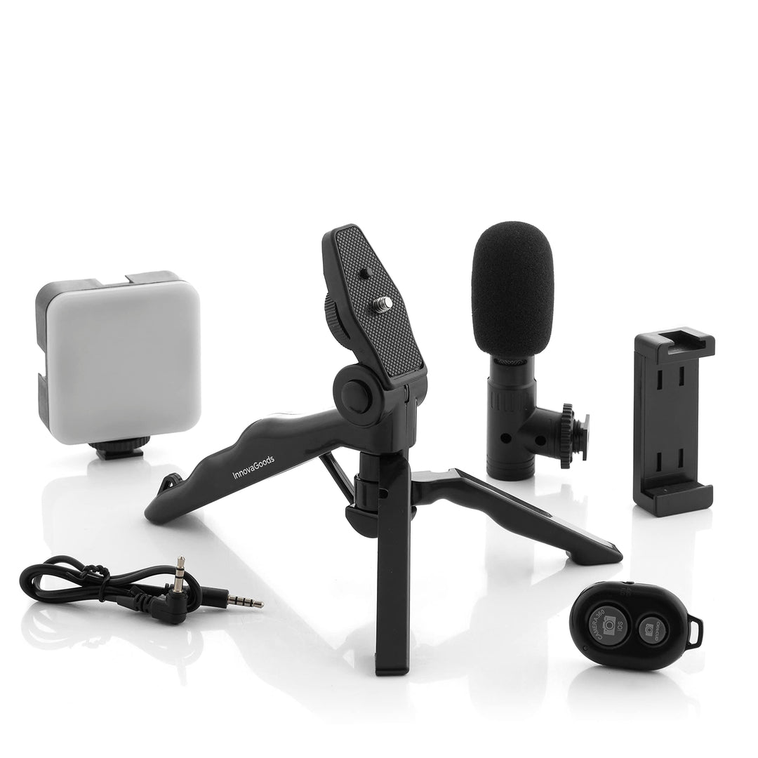 InnovaGoods® Vlogging-Kit mit Licht, Mikrofon und Fernbedienung Plodni (6 Teile). Professionelle Vid