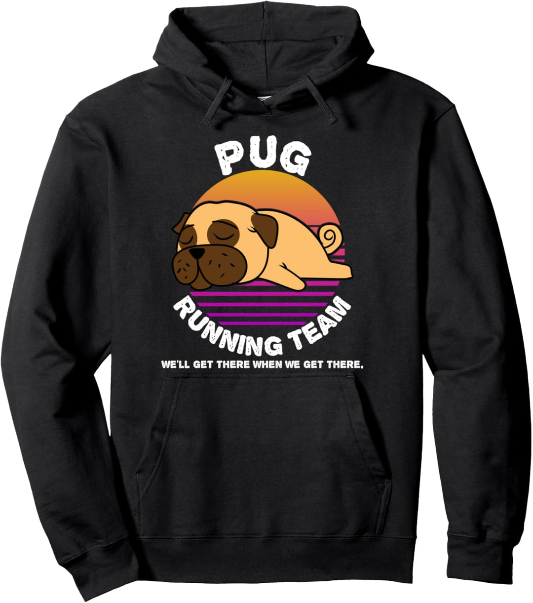 Funny Pug Dog Running Team Sweater Kids Men Women Gift Pullover Hoodie