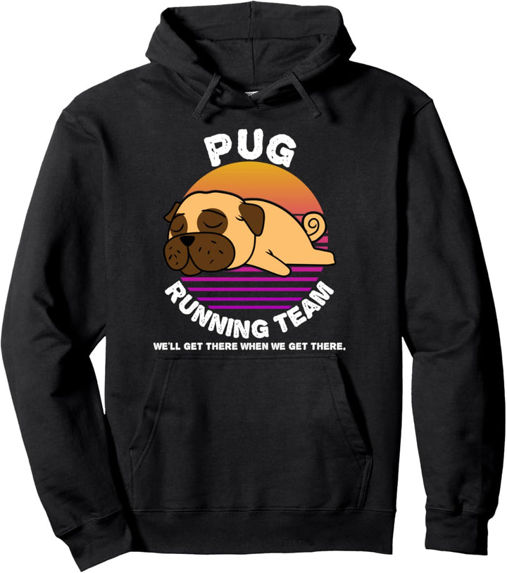Funny Pug Dog Running Team Sweater Kids Men Women Gift Pullover Hoodie