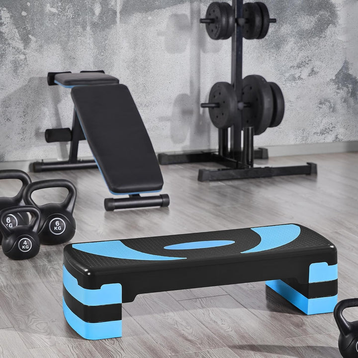 Yaheetech Steppbrett Fitness Aerobic Stepper Höhenverstellbar Step Bench mit 3 Stufen (10/15/20 cm)