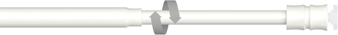 Interdeco Klemmstange (1 Stück), Klemmfix Scheibenstange mit Gummistopfen Weiss in 8/6 mm Ø, Flexo,