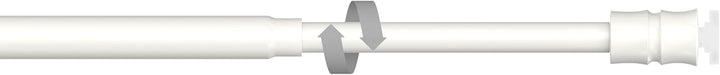Interdeco Klemmstange (1 Stück), Klemmfix Scheibenstange mit Gummistopfen Weiss in 8/6 mm Ø, Flexo,