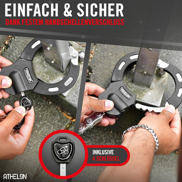 E Scooter Schloss [extra sicher] - Langes & schnittfestes Handschellenschloss für E-Scooter mit Krat