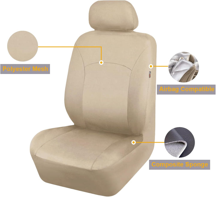 Flying Banner Stoff Autositzbezüge Komplettset Universal Set mit Airbag (Niedriger Rücken - Polyeste