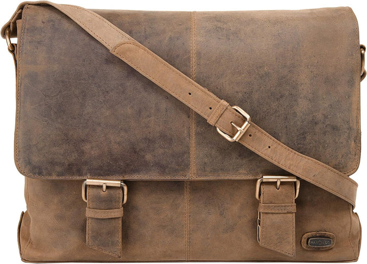 Harold's Kuriertasche 40 x 30 x 10 cm Rind-Leder Messenger Schulter-Tasche 339903
