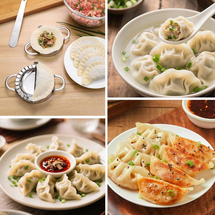 FYSL Edelstahl Ravioli Former - 6 Stück Teigtaschenformer für Dumplings & Knödel, 6 Grössen